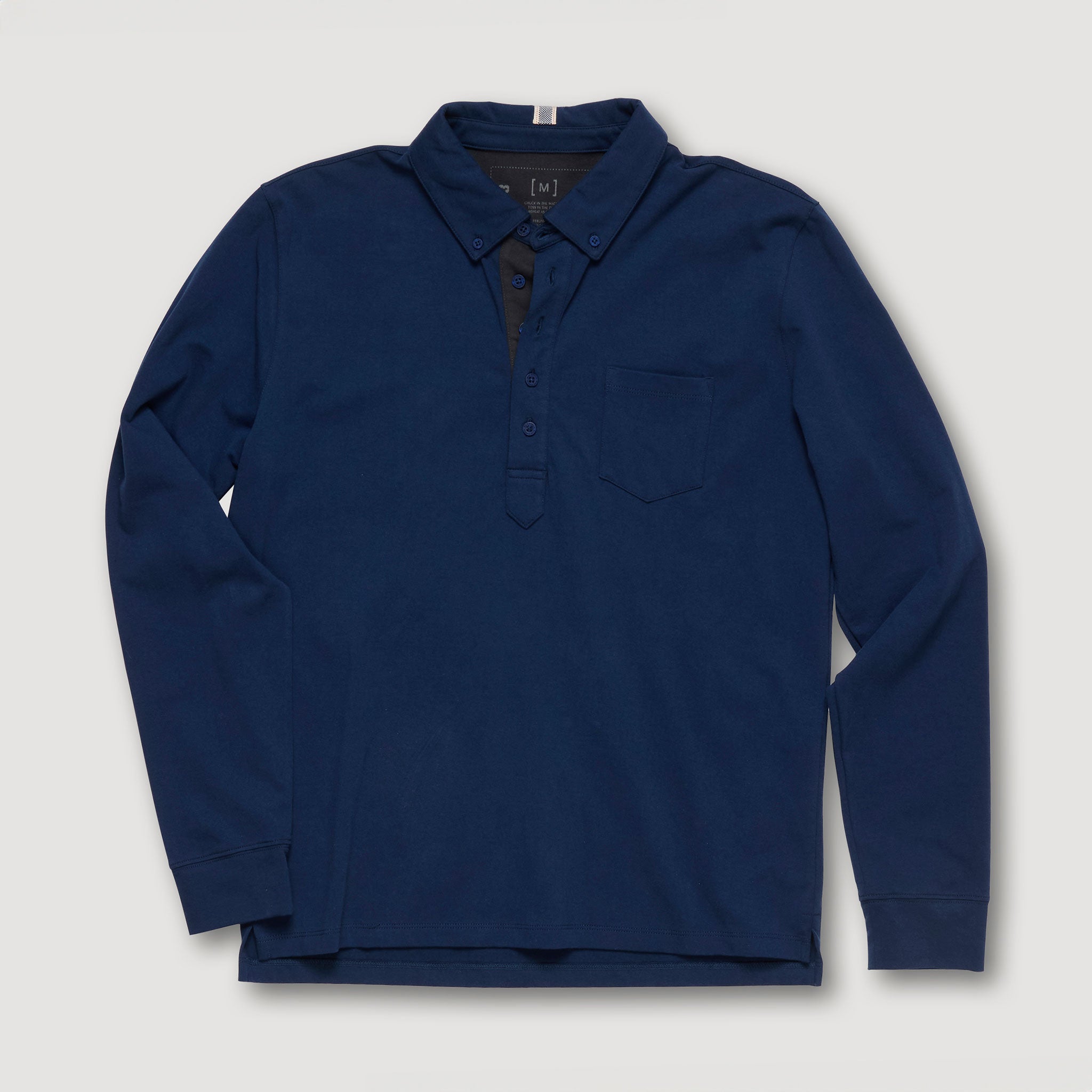 GIKEN LONG SLEEVE POLO NAVY - SHIPS END OCTOBER